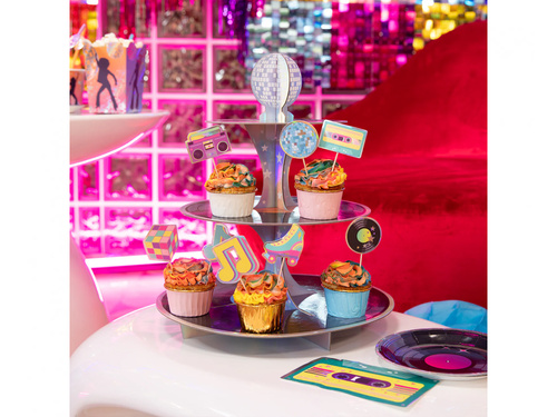 Retro Disco suport pentru cupcake - 1 buc.