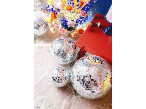 Glob disco cu oglindă argintie - 40 cm - 1 buc.