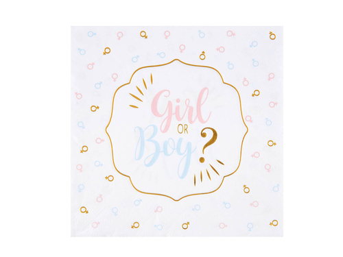 Șervețele pentru fete sau băieți? pentru Baby Shower - 33 cm - 20 buc.