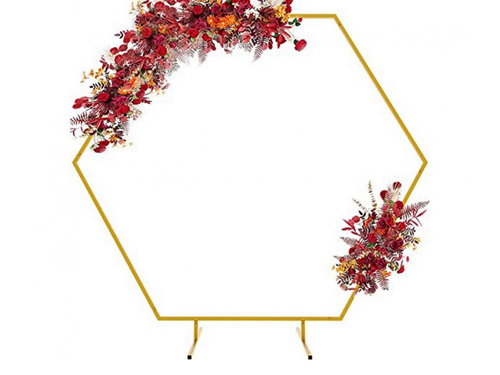 Cadru hexagonal auriu pentru baloane - 200 x 200 cm - 1 buc.