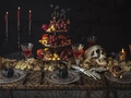 Față de masă Halloween cu pânză de păianjen - 135 x 180 cm - 1 buc.