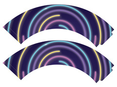 Forme de copt Disco Neon pentru cupcakes - 6 buc.