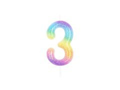 Lumânare colorată cu numere ombre - 3 - trei