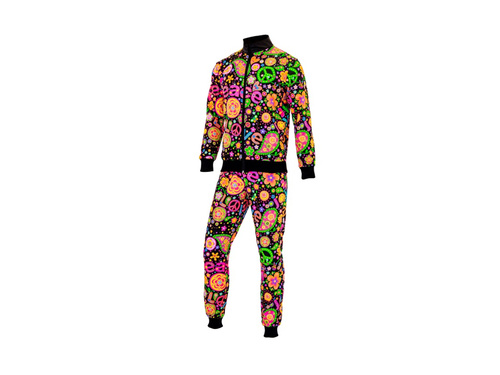 Costum de petrecere - neon peace & love pentru Hippie (trening)