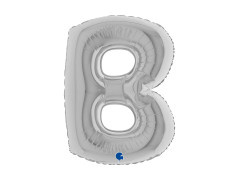 Balon din folie litera B argintiu - 40" - 1 buc.