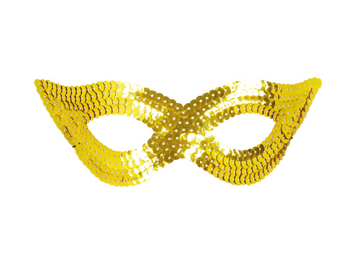 Mască de carnaval cu paiete aurii - 1 buc.