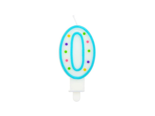 Lumânare număr zero 0 cu puncte - 1 buc.