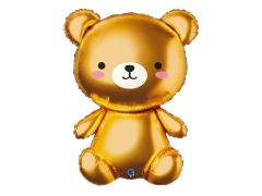 Balon din folie Golden Teddy Bear - 49x66 cm - 1 buc.