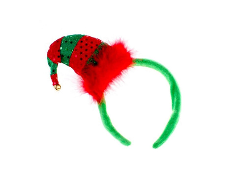 Bentiță cu paiete Elf cu șapcă - 1 buc.