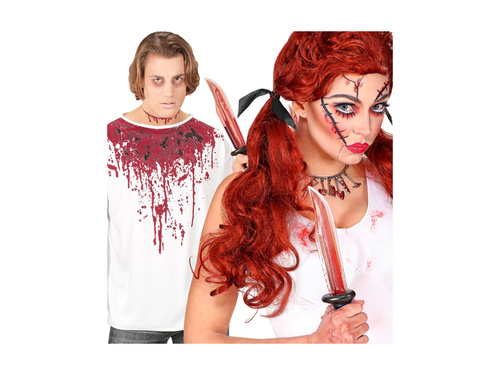 Cuțit de plastic pătat cu sânge - 34 cm