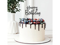 Topper pentru tort Happy Birthday negru - 1 buc.