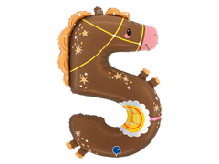 Balon din folie numărul 5 Cal - 60x90 cm - 1 buc.