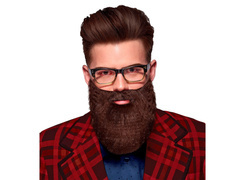 Barbă cu mustață maro - 1 buc.