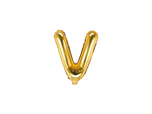 Balon din folie litera "V" auriu - 35 cm