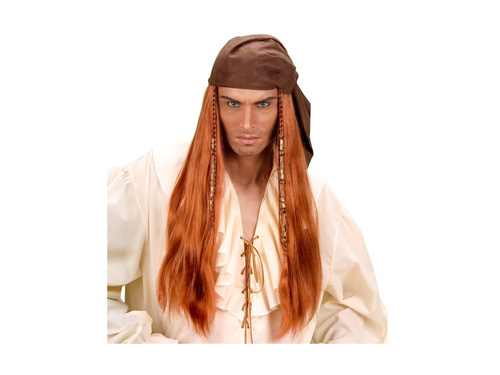 Peruca Piratul din Caraibe cu bandana din tesatura de piele de căprioară