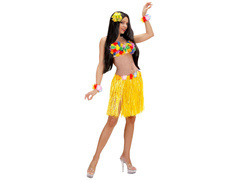 Fustă scurtă hawaiiană galbenă - 45 cm - 1 buc.