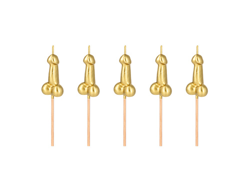 Lumânări pentru ridicarea penisului - aurii - 5 buc.