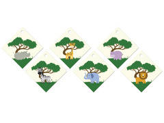 Pandantive pentru sticle cu panglică Safari - 12 buc.