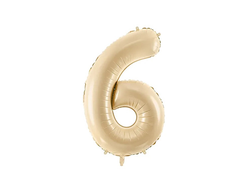 Balon din folie numărul 6 bej - 72 cm - 1 buc.