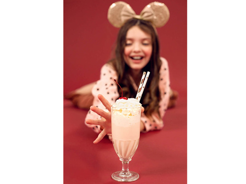 Paie tub metalizată alb și roz auriu - 10 buc.