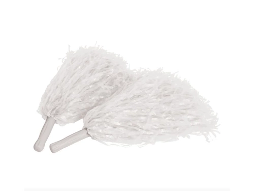 Pompoane albe pentru majorete - 2 buc.