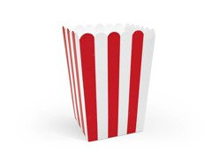 Cutii de popcorn cu dungi roșii și albe Pirates - 6 buc.