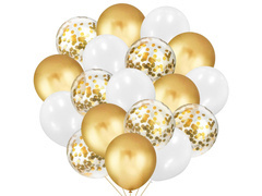 Set de baloane albe și aurii - 26 buc.