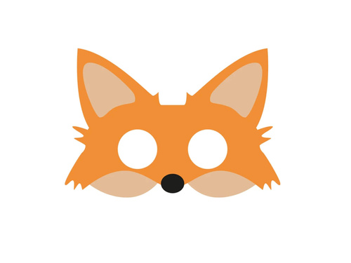 Mască de vulpe din fetru - 1 buc.