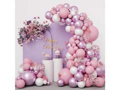 Balon ghirlandă balon set roz și violet - 124 buc.