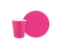 Veselă de unică folosință roz închis - 24 buc.