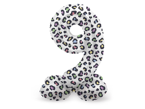 Număr 9 Pantera balon de folie în picioare - 41 cm - 1 buc.