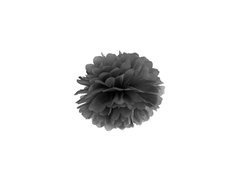 Decorațiuni florale suspendate pom pom - negru - 25 cm - 1 buc.