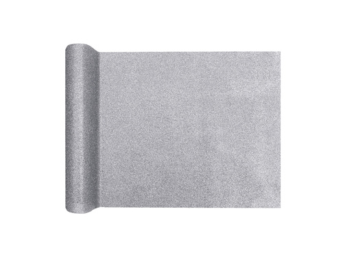Decorațiune de masă cu sclipici - argintiu - 28 cm x 3 m - 1 buc.