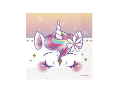 Șervețele aniversare Unicorn - 33 cm - 16 buc.