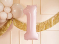 Balon folie roz deschis numărul 1 - 72 cm - 1 buc.