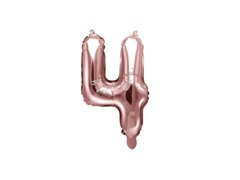 Balon din folie numărul 4 roz auriu - 35 cm