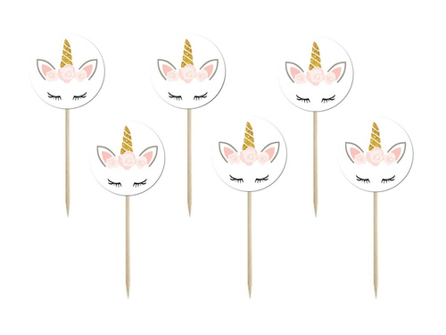 Pickere frumoase pentru tort Unicorn - 6 buc.