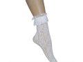 Șosete albe din dantelă cu volan