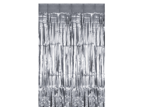 Perdea - Perdea de ușă argintiu metalic - 100 x 250 cm