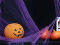 Pânză de păianjen violet cu păianjeni pentru Halloween - 200 g - 1 op.