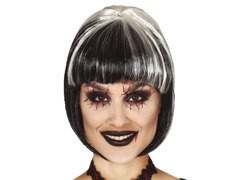 Peruca neagră cu reflexii albe
