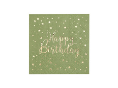Șervețele de măsline Happy Birthday - 25 cm - 20 buc.