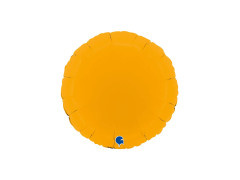 Balon rotund din folie glazurată muștar - 14" - 1 buc.