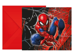 Invitații aniversare Spiderman - 6 buc.