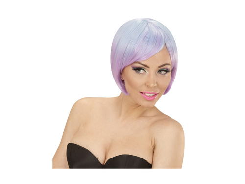 Moda peruca melange albastru și violet