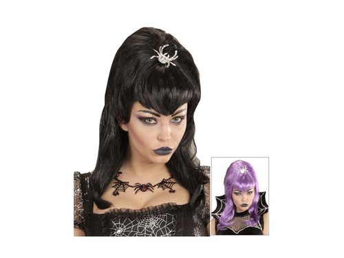 Peruca Spiderlady, violet și negru (mix)