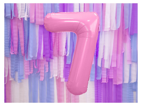 Balon din folie numărul 7 roz - 86 cm - 1 buc.