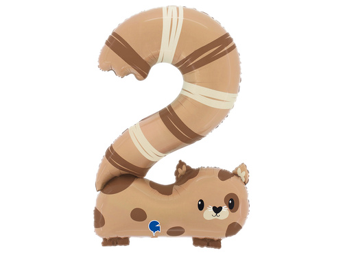 Balon din folie numărul 2 Cat - 57x88 cm - 1 buc.