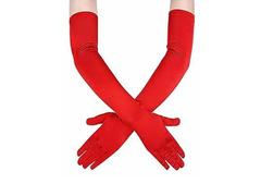 Mănuși de carnaval roșii lungi - 55 cm