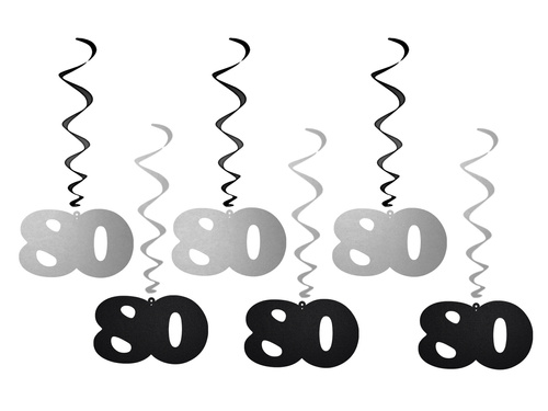 Decorațiuni suspendate pentru porci 80 de ani - 6 buc.